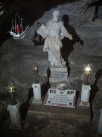 A shrine and statue in St. Pauls Grotto